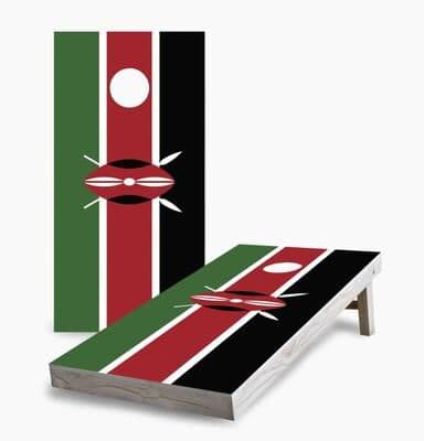 Skip's Garage Kenyan Flag Regulation 2x4 Cornhole Game Set