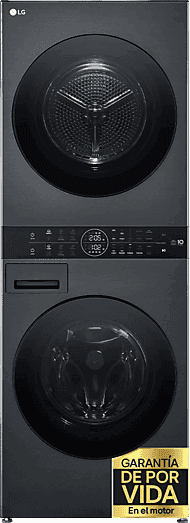 Lavadora secadora - LG WT1210BBF, Torre de lavado 12/10 kg, TurboWash™, Smart Pairing™, Inox grafito