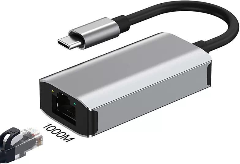 INF Adaptateur USB-C vers Gigabit Ethernet avec hub 3 ports