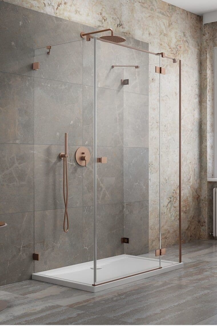 Radaway Essenza Pro Brushed Copper Kdj+S kabina 75x110x75cm prawa szczotkowana miedź 10097311-93-01R/10098075-01-01/10098075-01-01