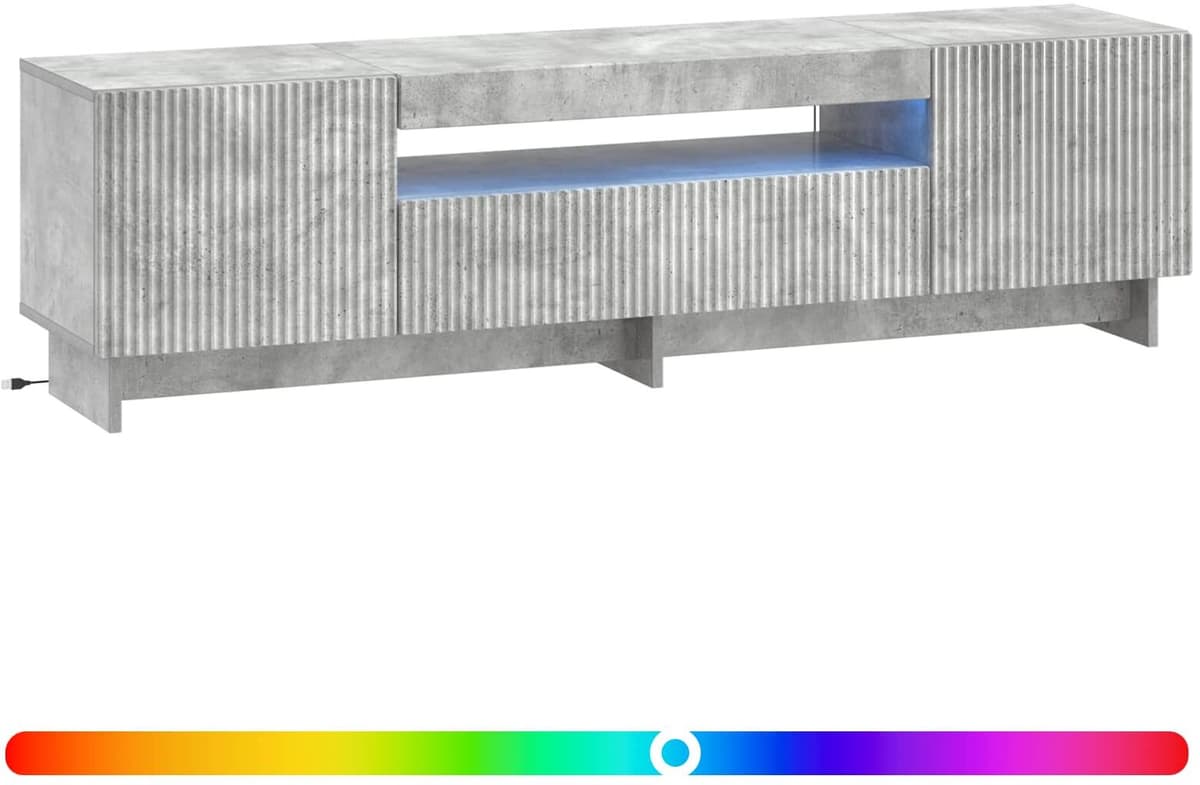 vidaXL Meuble TV LED EDE 153 x 35 x 43 cm Gris béton Bois d'ingénierie