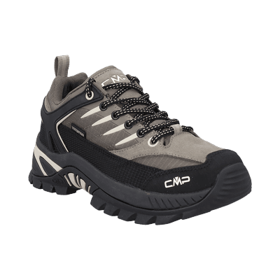 Wanderschuh CMP "RIGEL 2.0 LOW WMN WP TREKKING SHOES", Damen, Gr. 38, grau (deserto, cream), Leder, Synthetik, Schuhe Wanderschuh