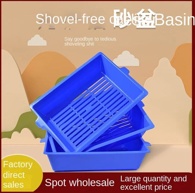 NONE Plastic Extra-Large Cat Litter Box, Extra-Large Anti-Splash, Extra-Large And Huge Cat Litter Box, Cat Toilet, No Shoveling, Fold
