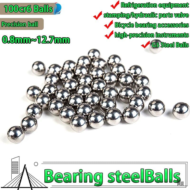 NONE 100cr6 High Precision Solid Bearing Steel Ball Stainless Balls 0.8/1/2/3/4/5/6/7/8/9~12.7mm  Roller Ball G5