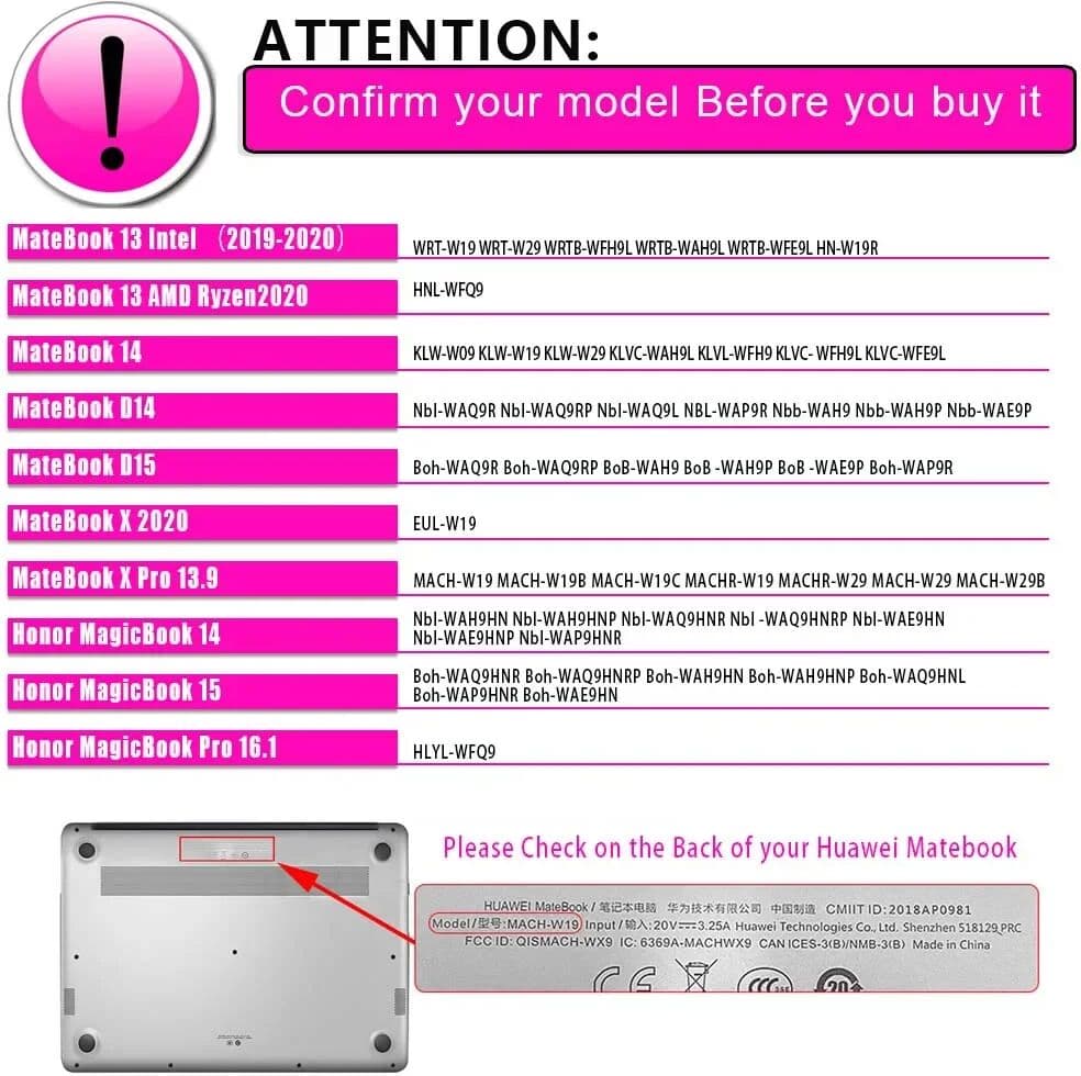 SuanCase For Huawei MateBook D14/D15/13/14 /X Pro 13.9/X 2020/Honor MagicBook 14/15/Pro 16.1 Initial Name Hard Shell Laptop Case