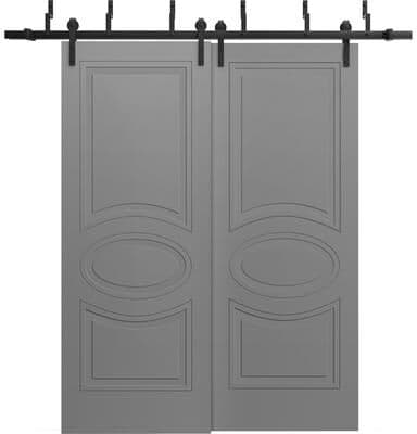 VDomDoors SartoDoors Mela 7001   Closet Door Bypass Barn Door   Solid Wood   Hardware Set   18x80, Custom Bedroom Door Bathroom Door
