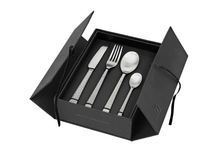 Broste Copenhagen - Hune Besteck-Set, gebürsteter Edelstahl gehämmert (16 tlg.)