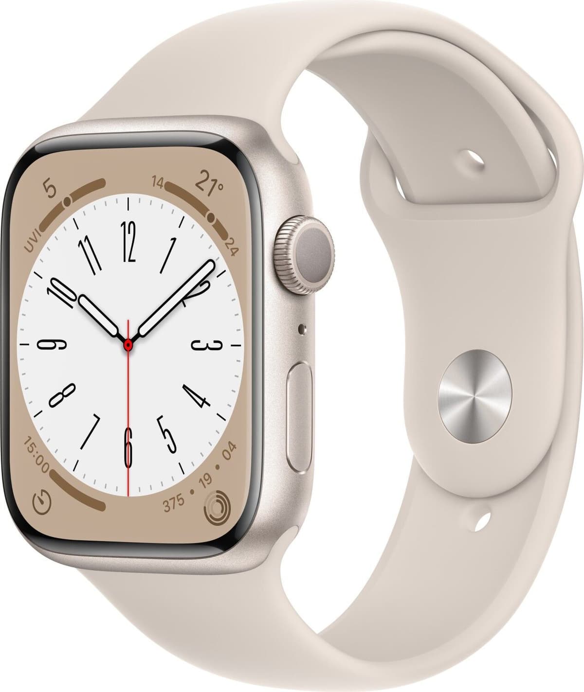 Apple Watch Series 8 Aluminium 45 mm (2022)   GPS   Starlight   Starlight Sport Band S/M - Refurbished