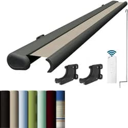 Vollkassettenmarkise Premium Anthrazit, Markisentuchfarbe: Apfel, Markisenbreite: 5.6 m x 3.5 m