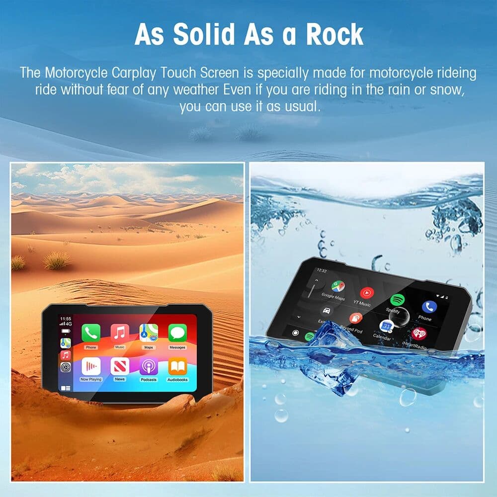 other 5 Inch Motorcycle CarPlay Screen Support Wireless CarPlay and Android Auto IP67 Waterproof
