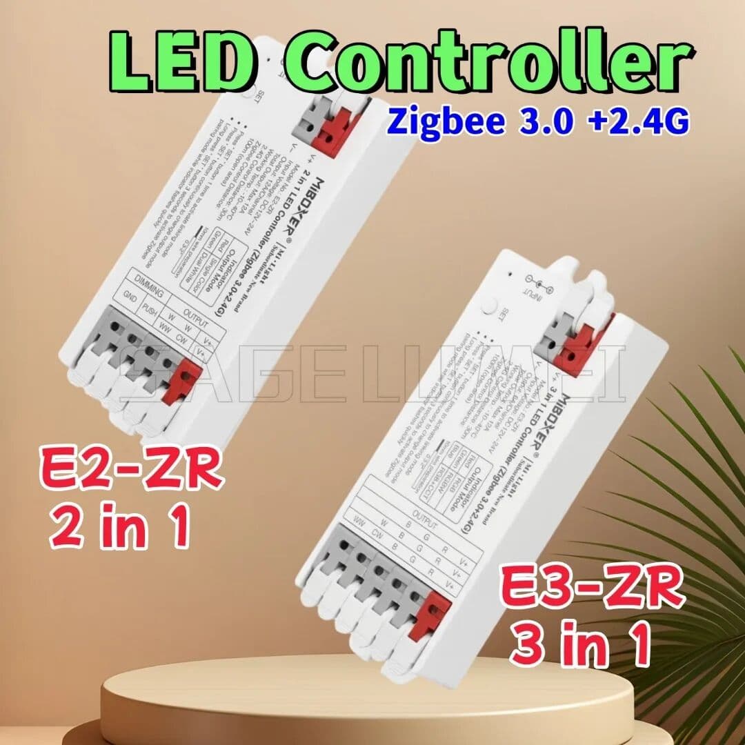 SAGE LU MEI NEW E2-ZR 2In1 E3-ZR 3 in 1 Zigbee3.0+2.4GHz RF smart LED Controller Single/Dual color/RGB/RGBW/RGBCCT LED Strip Dimmer DC12~24V