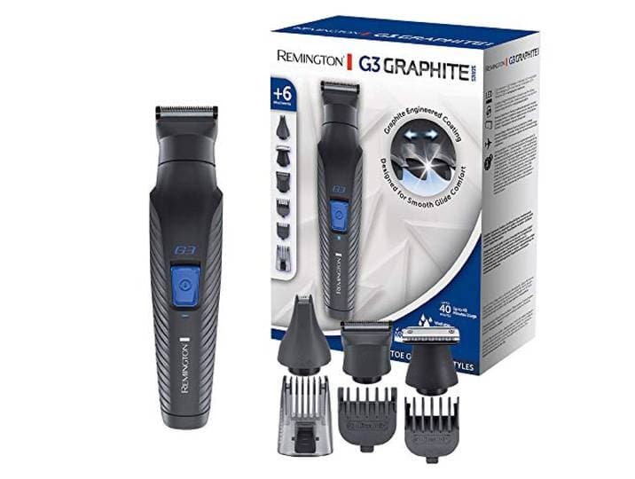 Remington Multigroomer / Trimmerset G3 Graphite (6 Opzetstukken, Baardtrimmer, Tondeuse, Lichaamstrimmer, Oor- En Neushaartrimmer, Wenkbrauwtrimmer, Snoerloos, Afwasbaar) PG3000