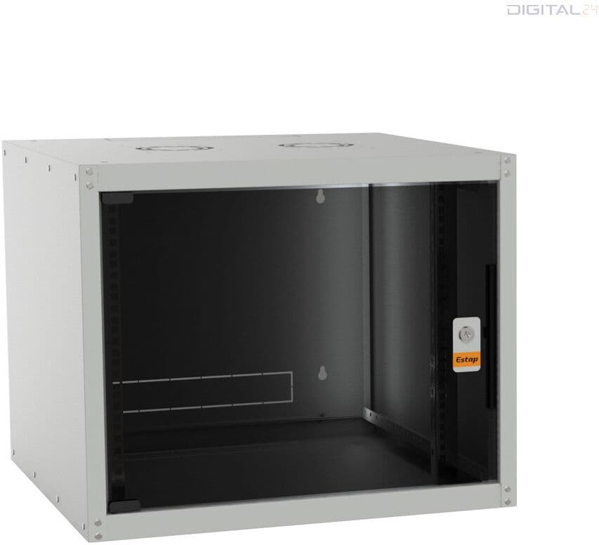 Legrand EVO12U6045 Evoline 19" 12U SZÉL:600 MÉLY:450 MAG:626 MAX:65kg üvegajtós szürke fali rack szekrény