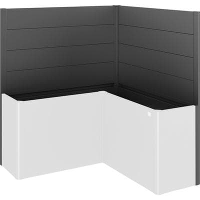 Sichtschutzelement BIOHORT, grau (dunkelgrau, metallic), H:91cm L:152cm, Stahlblech, Zaunelemente, für Hochbeet Belvedere L150 (L-Form), LxH: 152x91