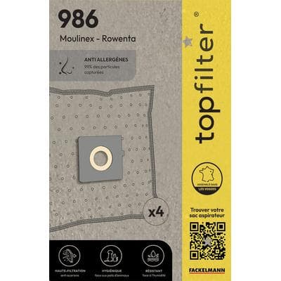 Top Filter 4er-Pack Staubsaugerbeutel für Rowenta und Moulinex TopFilter Premium