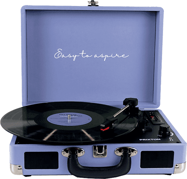 Tocadiscos - Prixton VC400, 78 rpm, Bluetooth, USB, 2 Altavoces 3W, Digitalizador de vinilos, Lila