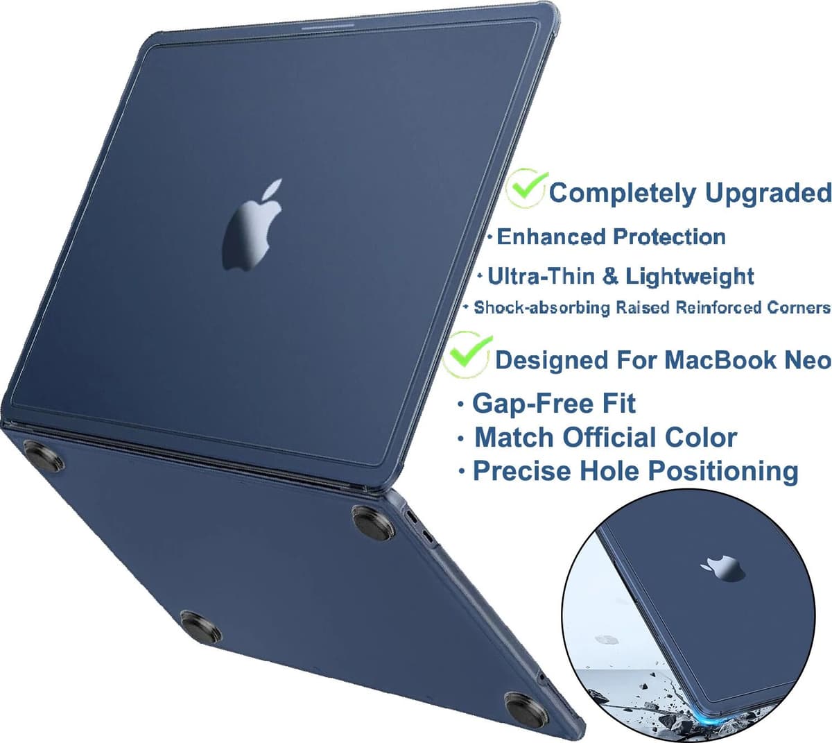 NONE Compatible With MacBook Neo 13 inch Case 2026 A3404 A18 Pro   Hard Shell Case Cover With Anti-Cracking Reinforced Corners
