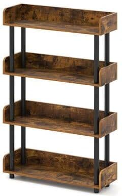 1/2 PCS 4-Tier Freestanding Bookcase w/Anti-Tipping