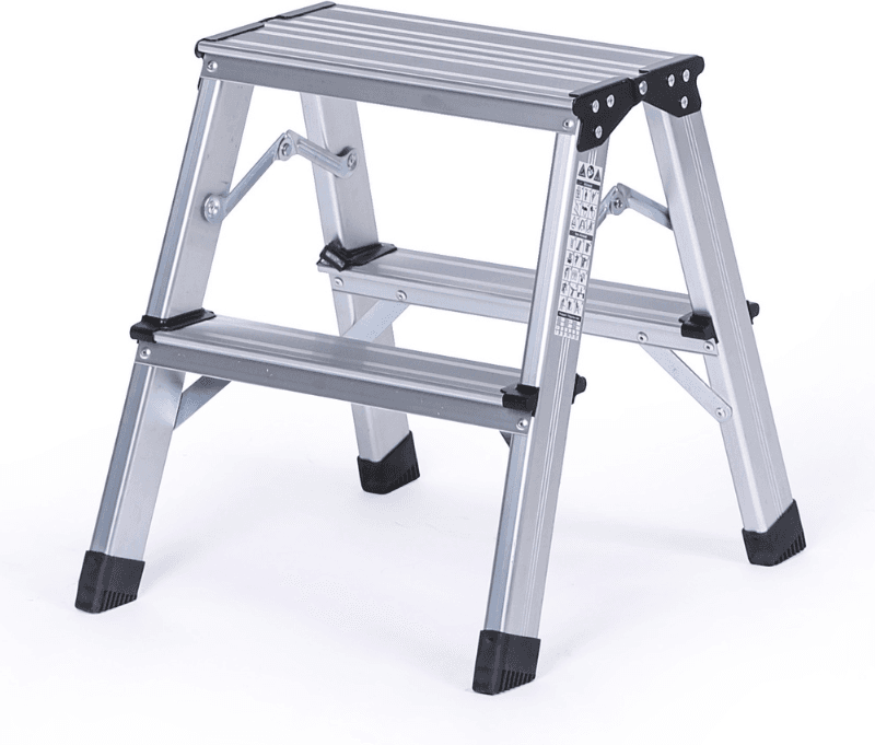 B2B Partner Hliníkové obojstranné schodíky, 2x2 stupne, 425 mm