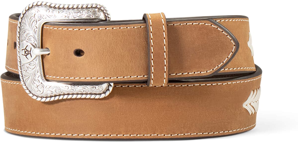 Men's Stitched w/Conchos Belt in Brown, Size: 34 by Ariat