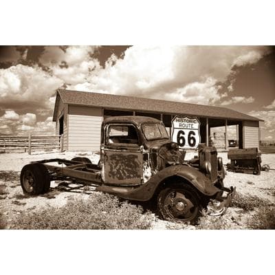 Fototapete PAPERMOON "Rosty Truck", bunt, B:4,5m L:2,8m, Vlies, Tapeten