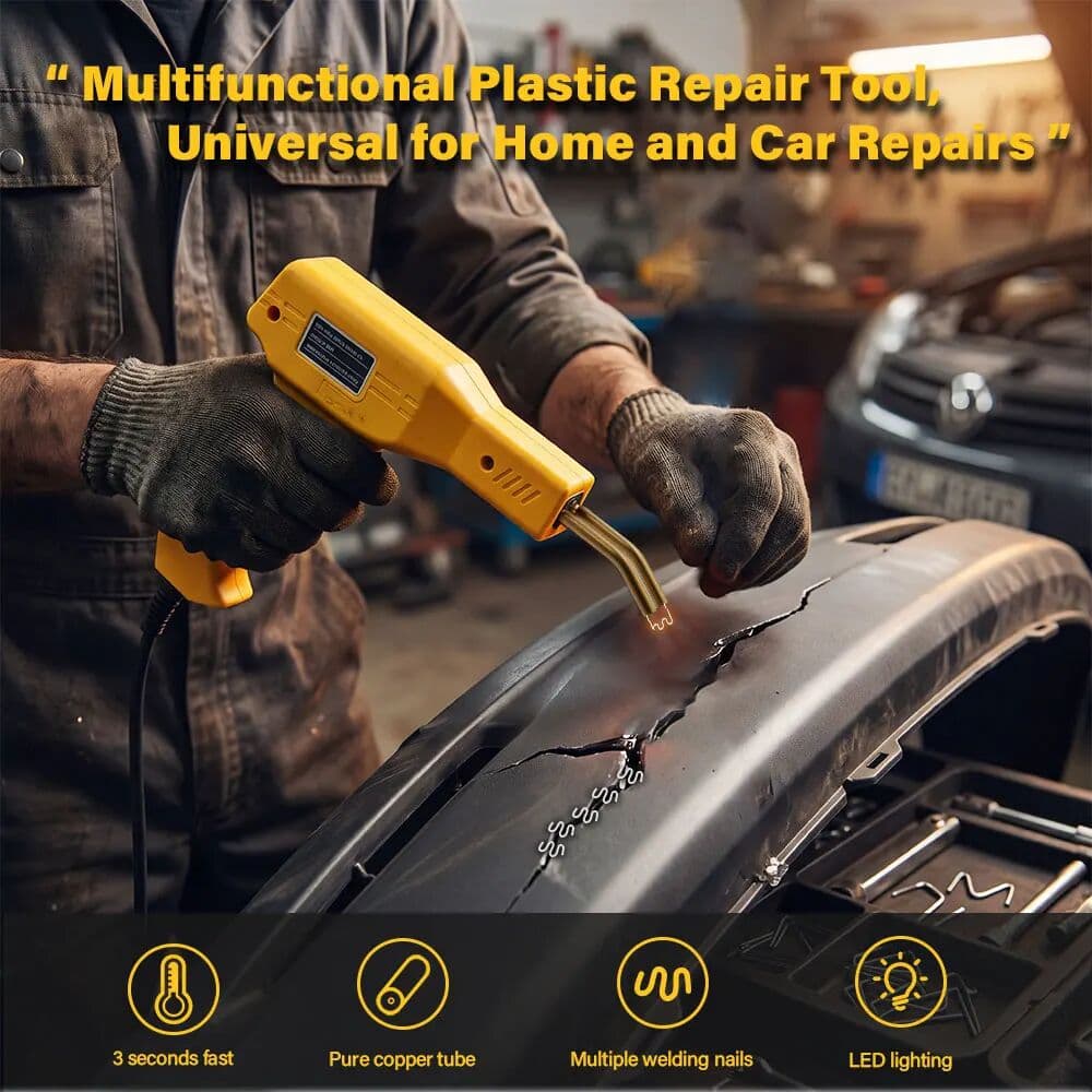 NONE Hot Stapler Plastic Welding Machine Bumper Repair Kit Soldering Iron For Plastic Repair Car Bumper Repair Welding Gun Yellow