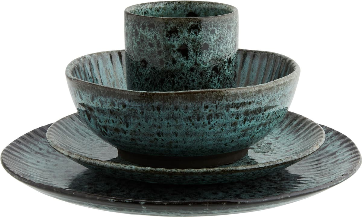 Madam Stoltz Tallrik Stengods 21,5 Cm Petrol