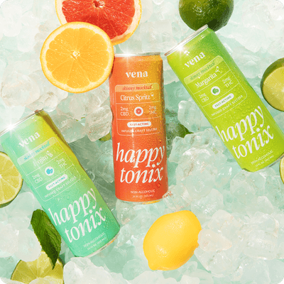 Vena CBD Happy Tonix 2mg THC Seltzer   Skinny Mocktails