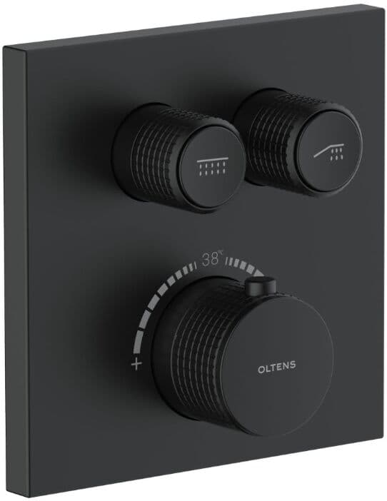Oltens Onega (S) bateria wannowo-prysznicowa podtynkowa termostatyczna czarny mat 34602300