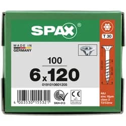 SPAX Senkkopf T-STAR plus - Teilgewinde WIROX A3J T30 - 6x120 - 100 Stk