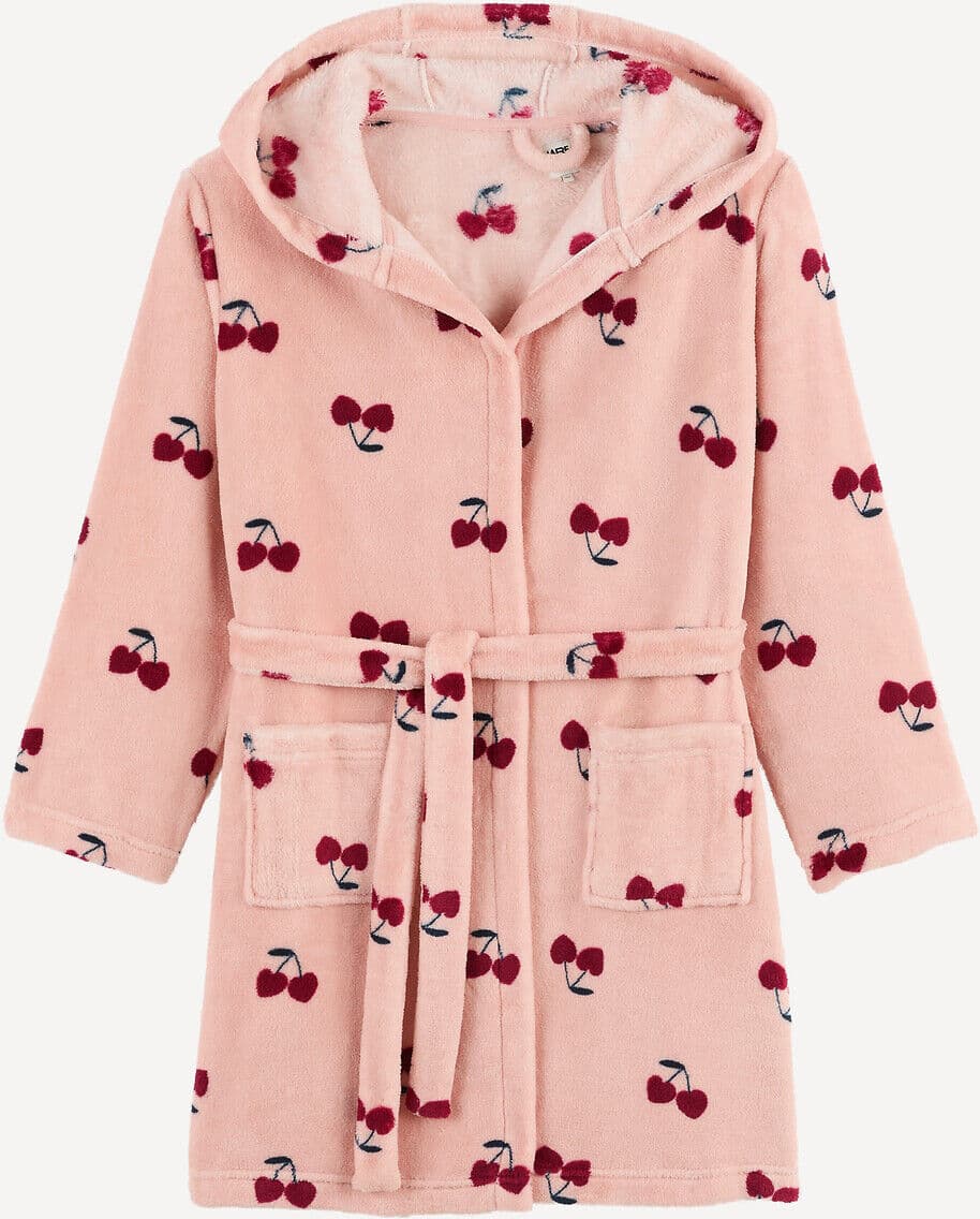 LA REDOUTE COLLECTIONS Robe de chambre à capuche, en polaire, imprimé cerises