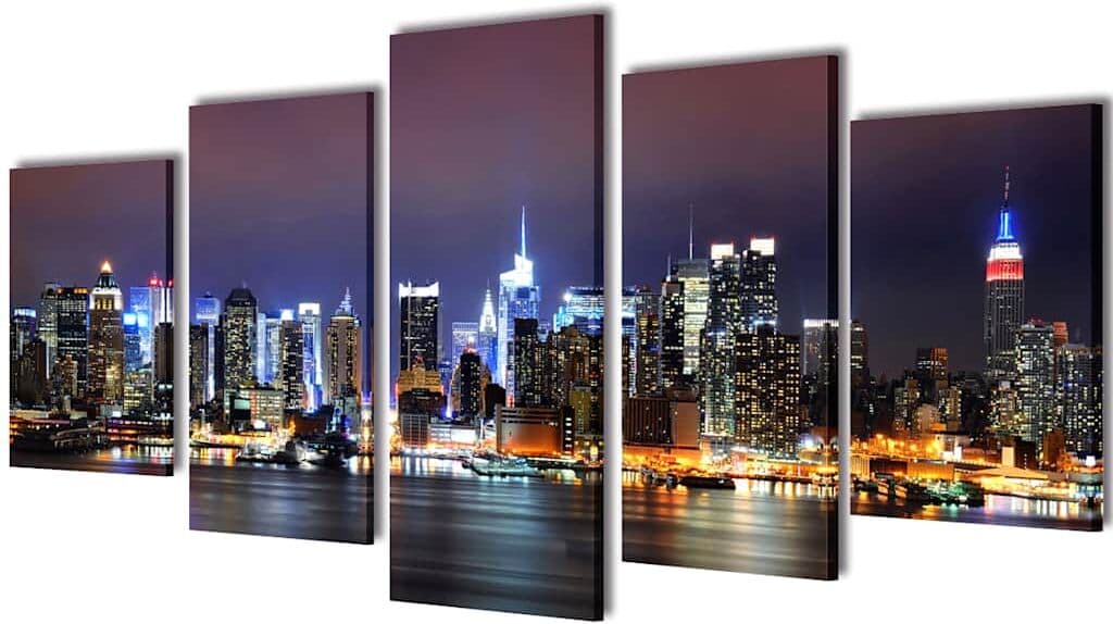 vidaXL Set de toiles murales imprimées New York coloré 200x100cm