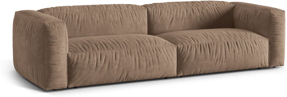 Brayden Studio Carlens 4 Seater Sofa Velvet/Taupe 4