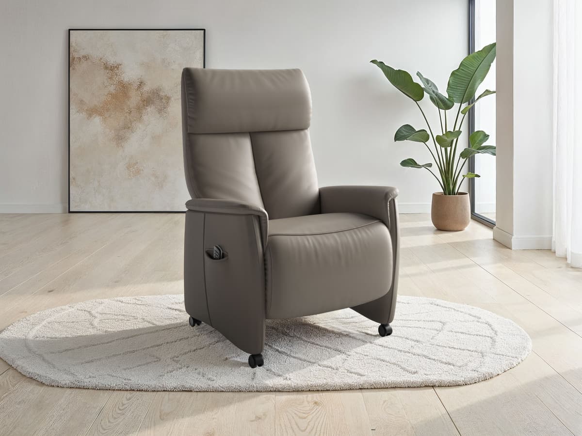 TV-Sessel SIT & MORE "Cremona Comfort", delphine, B:76cm H:112cm T:84cm, Sessel, TV-Sessel, wahlweise manuell oder elektrischer Funktion mit Akku delphine NaturLEDER®, Ergonomie M2,mit Kopfteilverstellung,mit 2 Motoren,ohne Aufstehhilfe,ohne Akku,elektris
