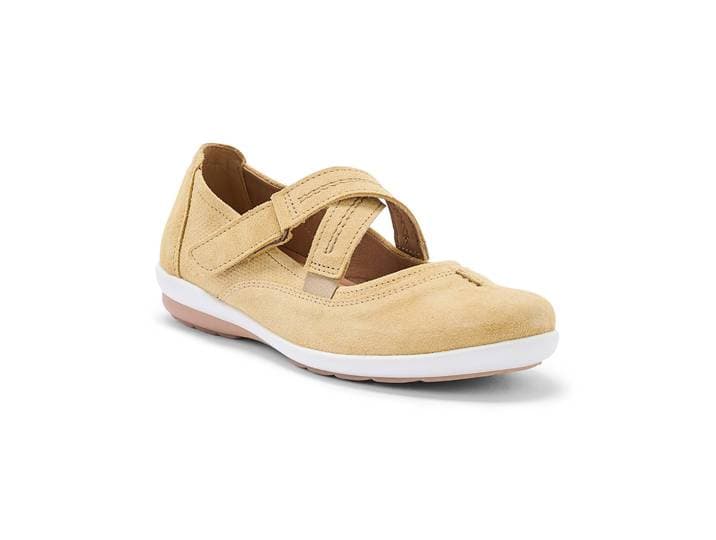 Babies en cuir à pattes croisées, largeur confort - Blancheporte
