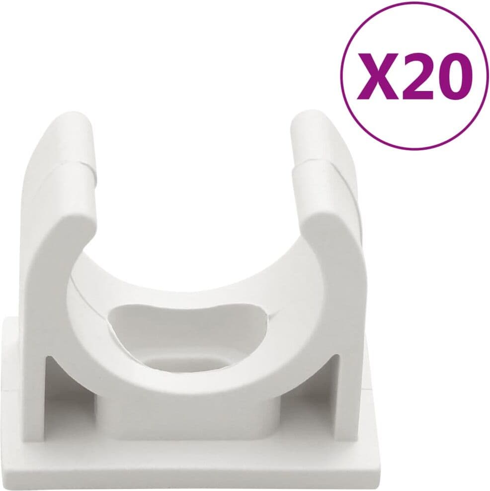 vidaXL Goulottes de câble avec pinces Ø20 mm 10 m PVC