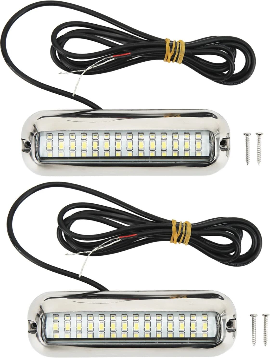 NONE Marine Led Lights 42LEDS Waterproof Underwater LED Boat Light 10‑30V DC Drain Plug Light for Yacht Boat
