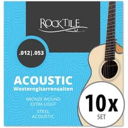 Rocktile Saiten für Westerngitarre Light 10er Pack
