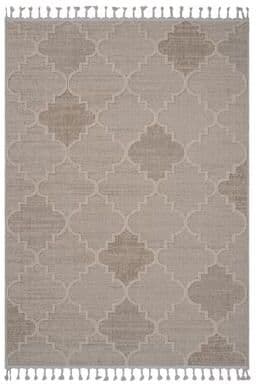 Klair Living Guros Collection Cream / Trellis Indoor / Outdoor Non-Shedding Area Rug