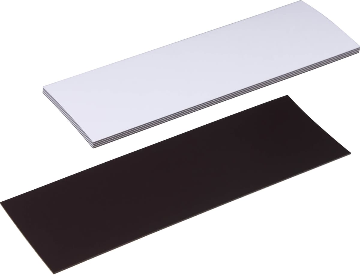 SPRINTIS 100 Unités - Étiquettes magnétiques inscriptibles blanc   50 x 150 mm, ferrite, PVC