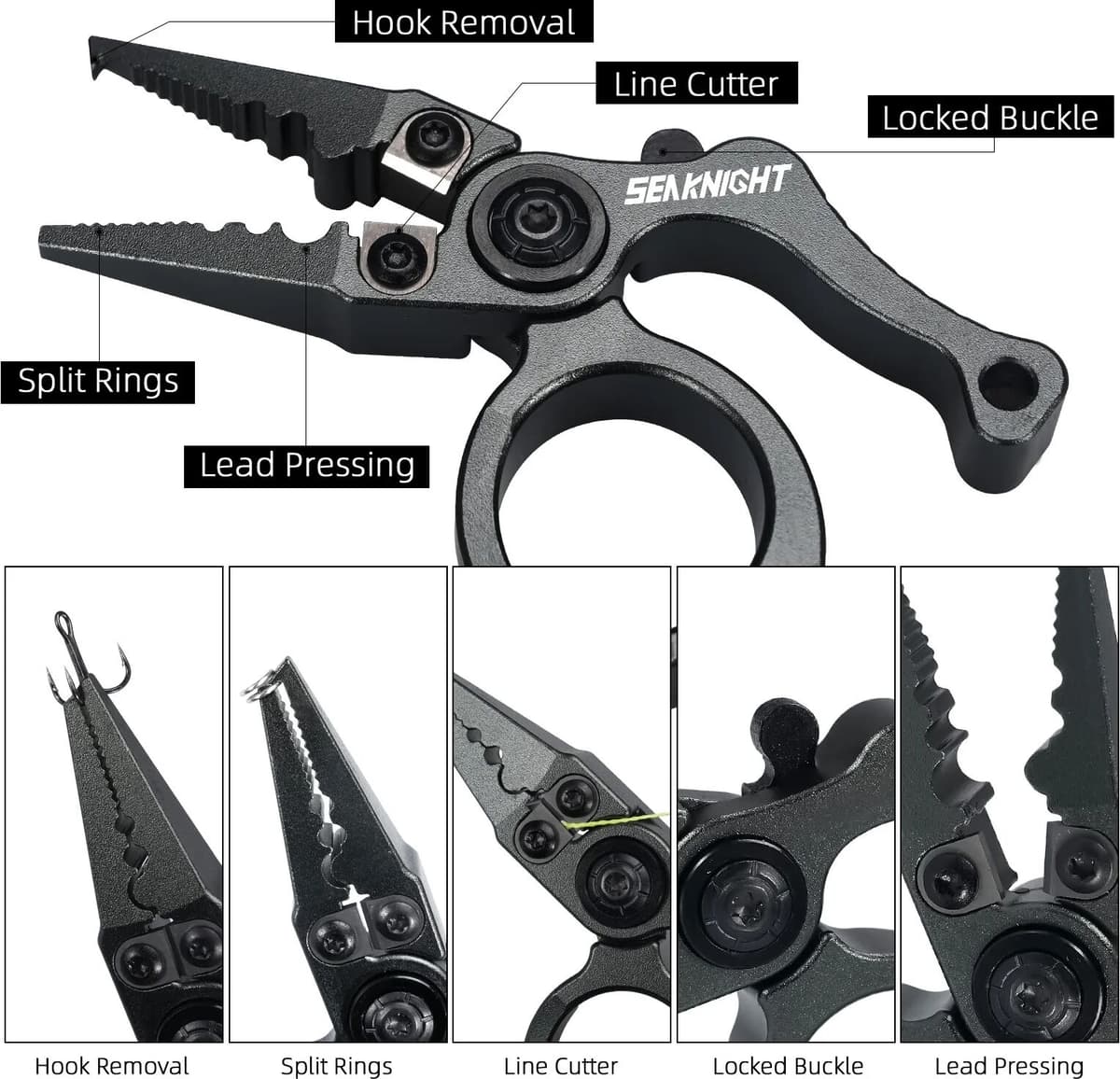 SeaKnight Brand Fishing Pliers Mini Size Outdoor Fishing Tools Aluminum Alloy Body Tungsten Steel Blade Hook Remove Line Cutter