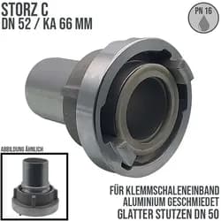 STORZ C DN 52 KA 66 Saug Druck Kupplung -> glatter Stutzen Tülle Sicherungsbund ...