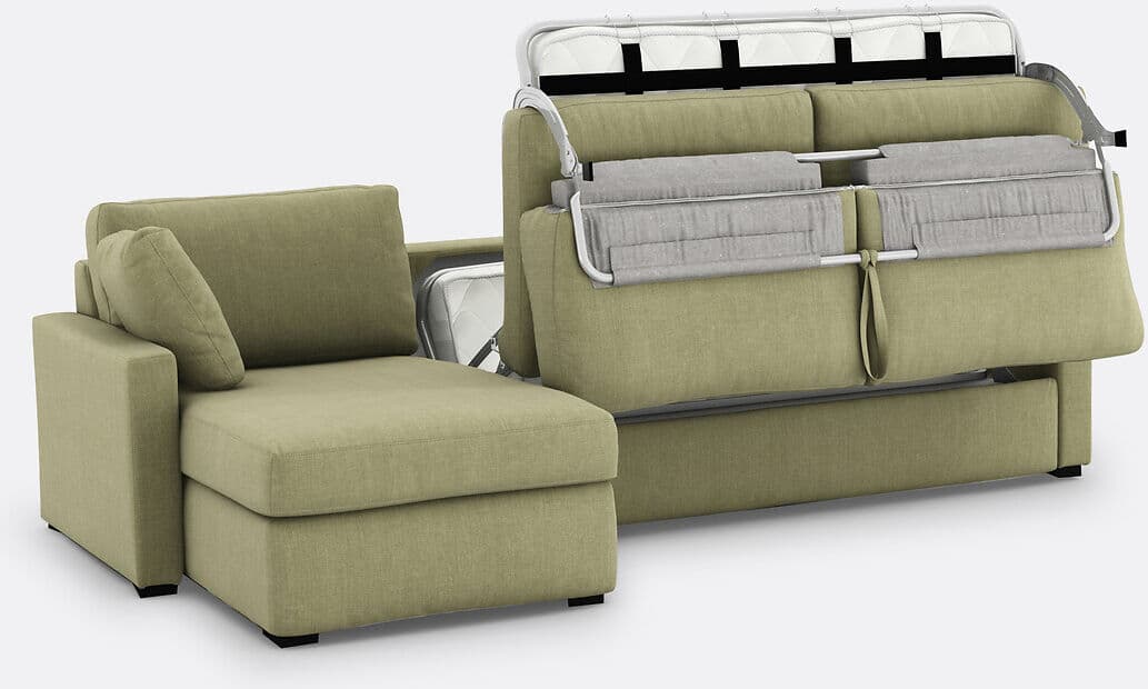 LA REDOUTE INTERIEURS Canapé d'angle, convertible, 4 places, en coton et lin, Comfort Bultex®, TIMOR