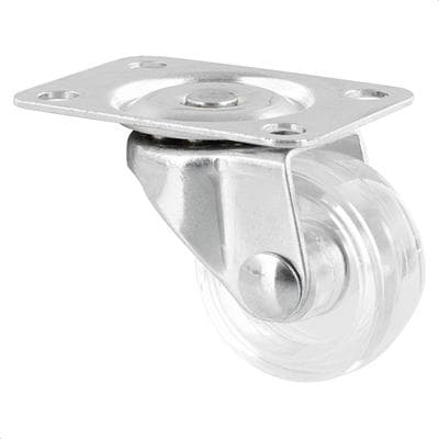 WAGNER Möbelrolle/Lenkrolle - Ø 30 mm, transparent, Stahl verzinkt, Anschraubplatte, Tragkraft 15 kg - 01215601