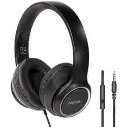 LogiLink Stereo-Headset, 1x 3,5-mm-Klinkenstecker, High Quality, Schwarz