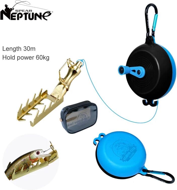 NEPTUNE SPEAR Hard Bait Rescue Equipment Stuck Fish Lures Seeker Jig Lure Retriever Bait Saver Fishing Stuff Spear with Line for Fishing