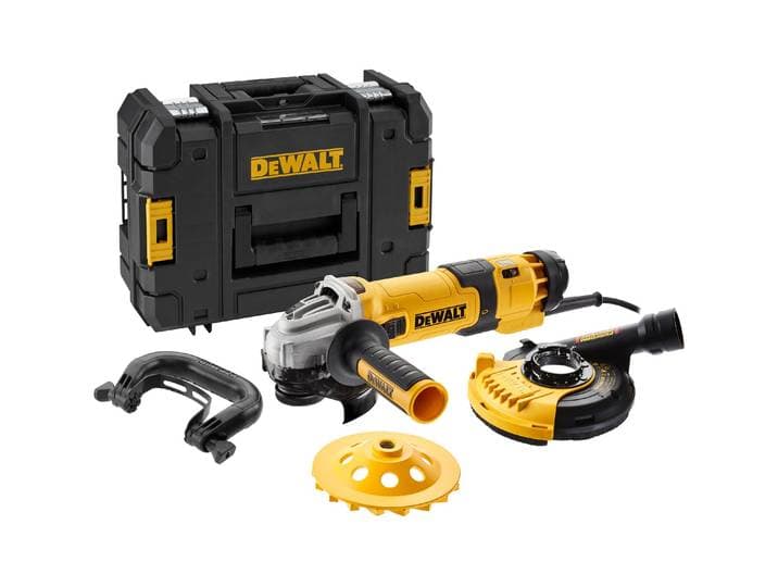 Akku-Winkelschleifer DEWALT DWE4257KT , gelb, Schleifmaschinen, Akku-Winkelschleifer, Werkzeugkoffer