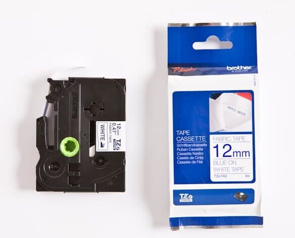 Tape BROTHER TZe-FA3 12mm BlÃ¥ pÃ¥ Vit