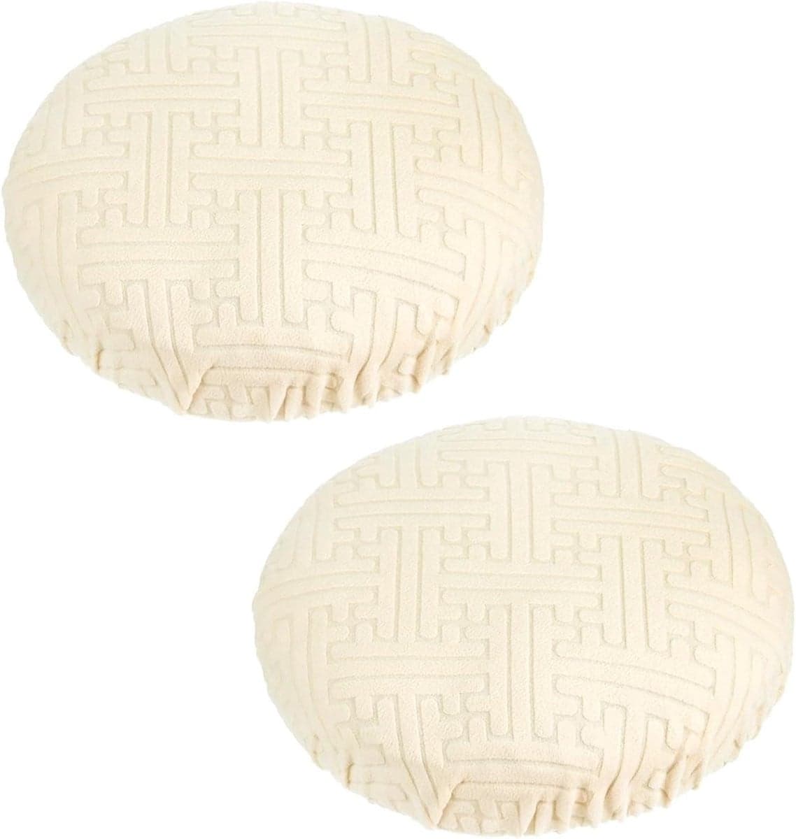 Beige Krukhoezen Rond - Zachte Fluweel Stoelhoes voor Bescherming - Diameter: 36-45 cm