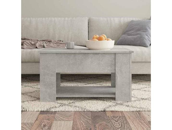 [74947]Table café Table basse de Salon pour Entrée/Salon gris béton 79x49x41 cm bois d'ingénierie Poids:23 Kg